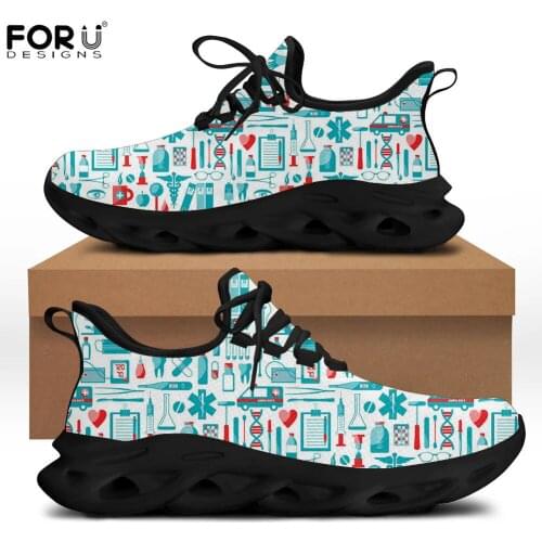 FORUDESIGNS Nursing Pattern Summer Fashion Shoes Ladies Flats Design Sneakers Comfortable Spring/Summer Female Walking Shoes