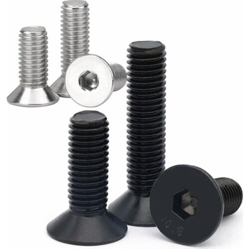 M2 M2.5 M3 M4 M5 M6 M8 DIN7991 Stainless Steel 304 or Black Grade 10.9 Hexagon Hex Socket Flat Head Countersunk Screw