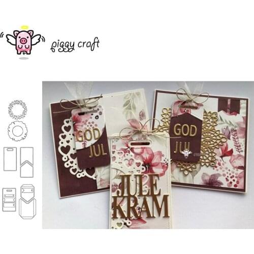 Piggy Craft metal cutting dies cut die mold Tag label heart circle Scrapbook paper craft knife mould blade punch stencils dies