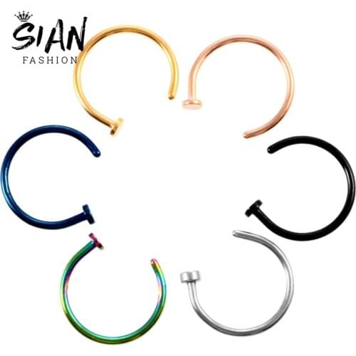 Trendy Hoop Septum U Shaped Fake Nose Ring Stainless Steel Nose Piercing Fake Piercing for Women Men Stud Body Jewelry Gifts