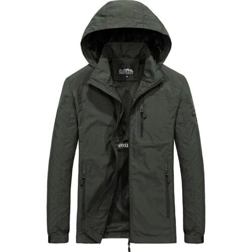 Mens Windbreaker Jackets Waterproof Military Hooded Water Proof Wind Breaker Casual Coat Male Clothing 2020 Autumn Jackets Men