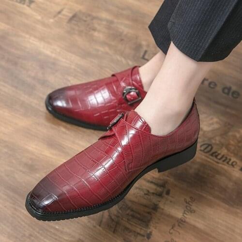 Plus size mens Oxford Shoes crocodile pattern leather mens wedding shoes party buckle strap zapatillas Hombre chaussure homme