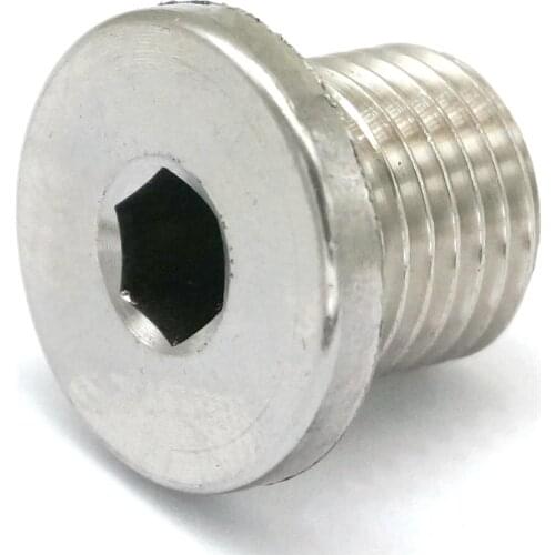 1/4" BSP Male 304 Stainless Steel Countersunk End Plug With Flange Internal Hex Head Socket Pipe Fitting 357 PSI