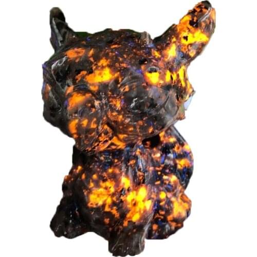 1pcs Natural Crystal Flame Stone hand-carved Dragon Baby Energy Repair Chakra Mineral Quartz Home Wedding Decor