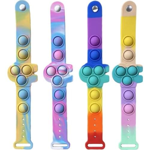 2021 New Push Bubble Bracelets Bubble Sensory Fidget Stress Relief Bracelet Wearable Sensory Wristband Toys for Adults Kids