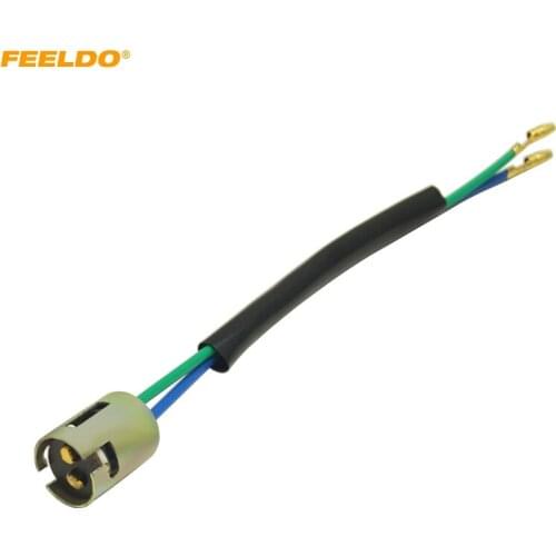 FEELDO 10Pcs Car S25 1157 BA15D Brake Turn Signal LED Light Bulb Socket with Wire 1157 Lamp Holder Connector Plug #5735