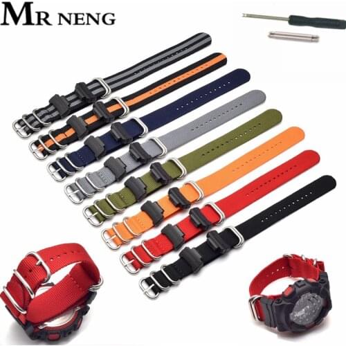 Nylon NATO Strap Replacement Watchband for GA-110/100/120/150/200/400 GD-100/110/120 DW-5600 GW-6900 Man watch Bracelet Band