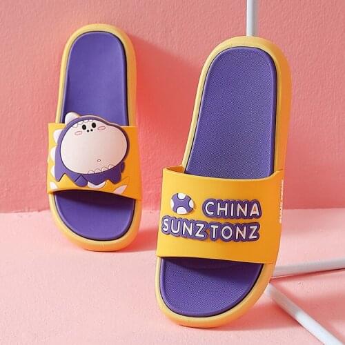 Women House Slippers Indoor Couples Summer Cartoon Dinosaur Soft Room Shoes Cute Sandals Home Casual Slides Outside Flips Flops