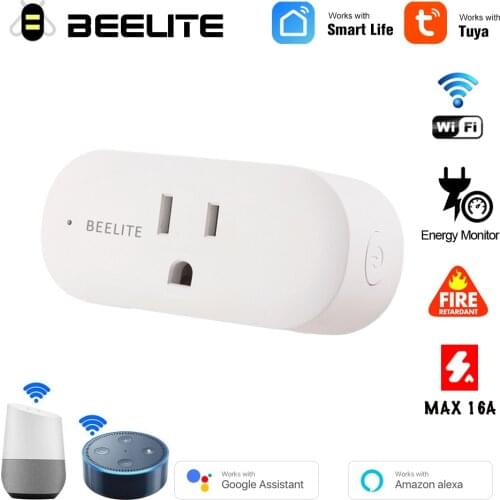 Beelite Wifi US Smart Socket Smart Plug Voice Control Remote Control Energy Monitor Supports Alexa Google Assisitant