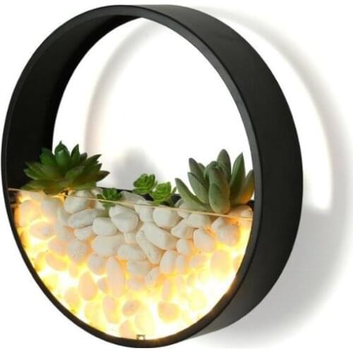 Modern Simple Creative Nordic Bedside Lamp LED Multi-flesh Plants Wall Lamp Shell Living Room Background Wall Bedroom Round