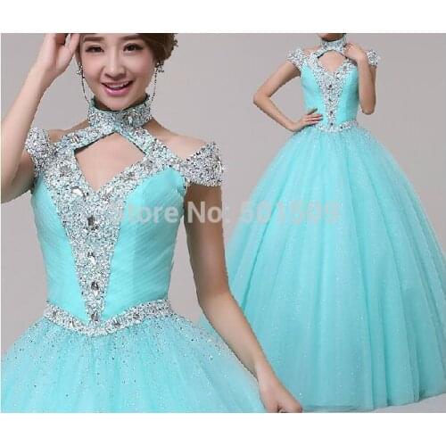 Light blue sequins beading rhinstone medieval dress Renaissance lace Gown queen costume Victorian /Marie Antoinette/ Belle Ball