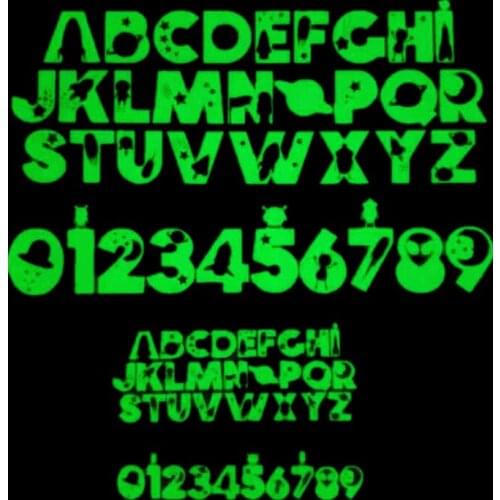 Patches Noctilucent Space Galaxy Stickers for Clothes Thermal Transfer Printing Pattern Decoration Numbers Letter Luminous Patch