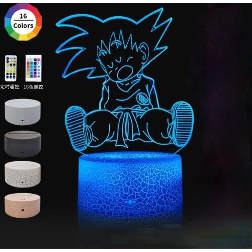 TAKARA TOMY Dragon Ball Series 3D Night Light Colorful Touch Remote Control 16 Color Desk Lamp Creative Gift Light Visual Light