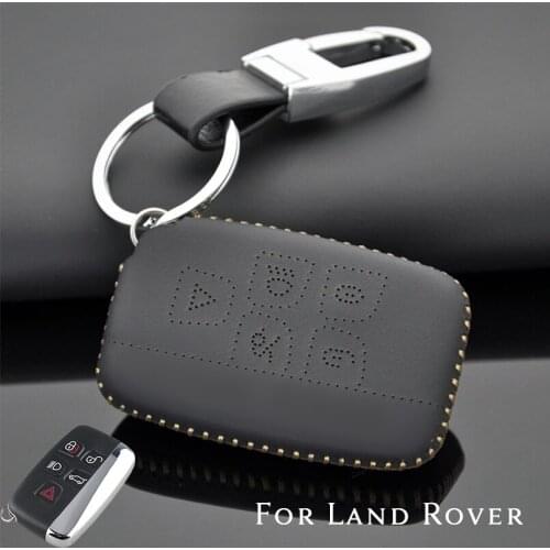 Top Layer Leather Smart Remote Car Key Fob Case Cover For Land Rover Range Rover Evoque Discover Accessories Shell Keychain