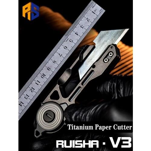 MOYEWORKS V3 Utility Knife Titanium Alloy Folding TC4 Paper Cutter Letter Box Wallpaper Opener Gift EDC