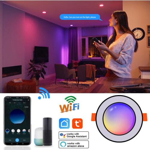 6/10W WIFI Smart Downlight RGBCW Led spots Lights Recessed 85-265V Ceiling Lamp Voice Control Work With Tuya Alexa Google Home