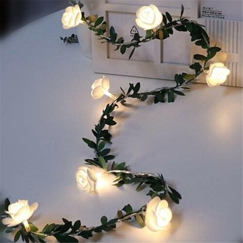 10/20/40LED Rose Flower Lights String Fairy Wedding Christmas Party Garden Decor