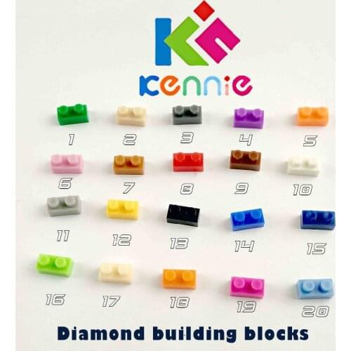 18000pcs/lot Kennie mini NO.3023 Bulk color Parts bulk bricks 1x2 Particles Classic Small Diamond building blocks Part DIY toys