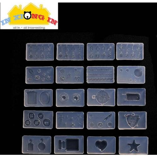 20pcs Mini Alphabet Flower Silicone Molds for DIY Nail Art Kawaii Heart Epoxy Resin Craft Tool Mold Mini Cabochon Jewelry DIY