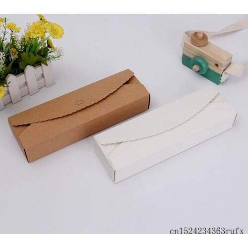 30 Pcs Long Stripe Candy Boxes Kraft Paper Boxes Packing Container for Chocolate Candy Cake Gift Box Cuboid Cases 23x7x4cm