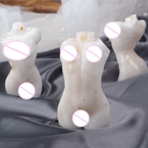 3D Naked Human Body Silicone Epoxy Resin Mold Male Female Body Shape DIY Candle Mold Sculpture Perfume Fragrance Making Mould