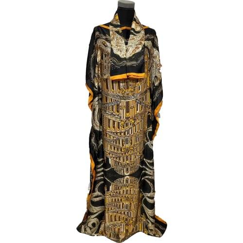 Abaya Dubai Elegant Floral Summer Floor Length Silk BouBou Hijab Maxi Dress Traditional Kuwait Beach Comfortable Kaftan Dress