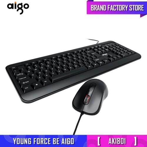 Aigo ak1801 Gaming keyboard and Mouse 104 keys waterproof Wired keyboard Gamer kit 5500Dpi Silent Gaming Mouse Set For PC Laptop