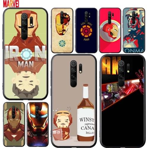 Popular Iron Man Art Soft TPU For Xiaomi Redmi 9i 9T 9A 9C 9 8A 8 GO 7 7A S2 Y2 6 6A 5 A 4X Prime Pro Plus Black Phone Case