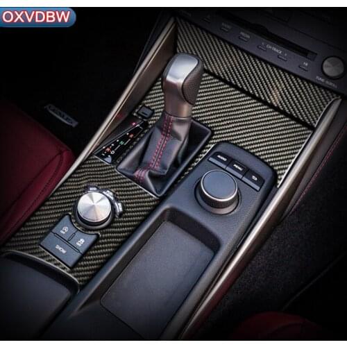 Carbon Fiber Car interior Sticker Decorative Cover Car Center Console Gear Shift Panel For LEXUS IS300H 200 250 350 Accessories