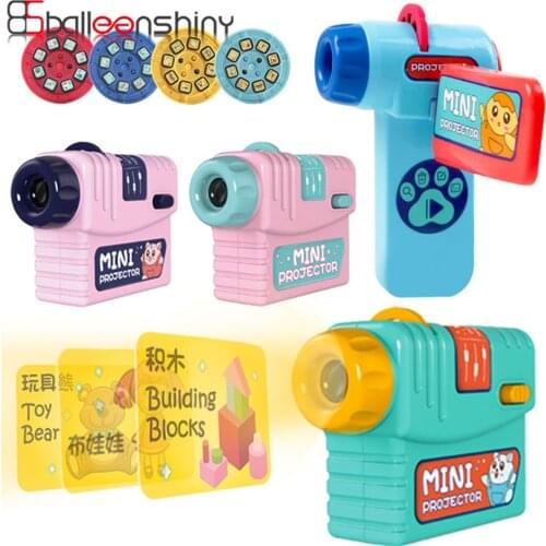 Balleenshiny Childrens Projector Lamp Parent-Child Interactive Educational Kid Toys Baby Sleep Story Flashlight Projection Toys
