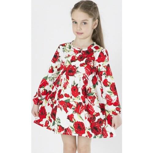 Autumn Baby Kids Girls Dress Fashion Comfortable Princess Sweet Cute Floral Long Sleeve Tutu Dresses Infant Party Dresses