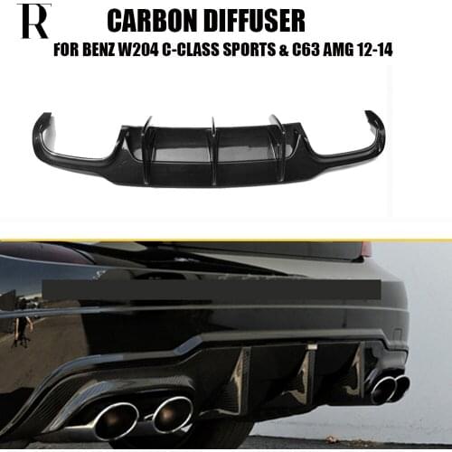 Carbon Fiber Rear Lip Diffuser Spoiler for Benz W204 C63 C180 C200 C250 C300 C350 With Amg Package 4Door & 2Door 2012 2013 2014