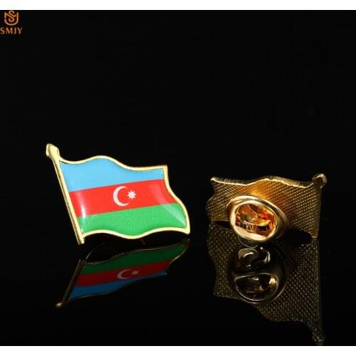 Azerbaijan Patriot Flag Pin European Euro banner Denim Suit/Tie Lapel Enamel Pin Badge Jewelry Gift