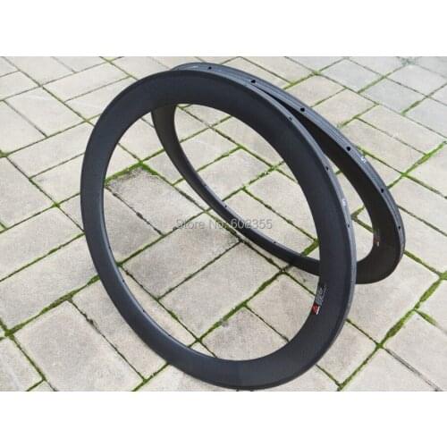 FLX-RIM-T06 : Carbon Matt Cycling road bike 700c Tubular wheel rim 60mm ( Basalt Brake Side )