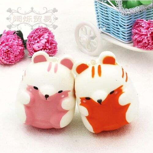 10pcs/pack Cartoon Animals Squishys Squeeze Toys PU Slow Rising Cute Hamster Model Scented Squishes Antistress Stress Relief Toy