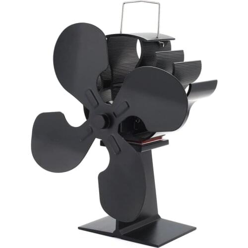 4-Blade Heat Powered Stove Fan for Wood / Log Burner/Fireplace - Eco Heater Tool Winter Warm Heater