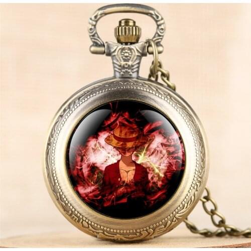 Exquisite Anime Quartz Pocket Watch Men Women One Piece Theme Necklace Pocket Clock Best Birthday Gifts Kids reloj de bolsillo