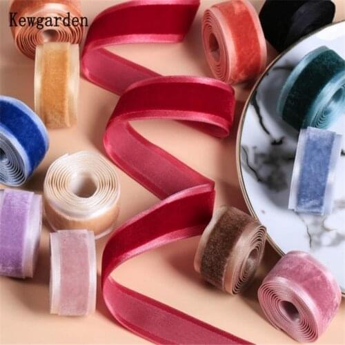 Kewgarden 1" 25mm Velvet Satin Ribbons DIY Hair Bow Tie Sewing Accessories Handmade Tape Gift Packing Webbing 10 Yards
