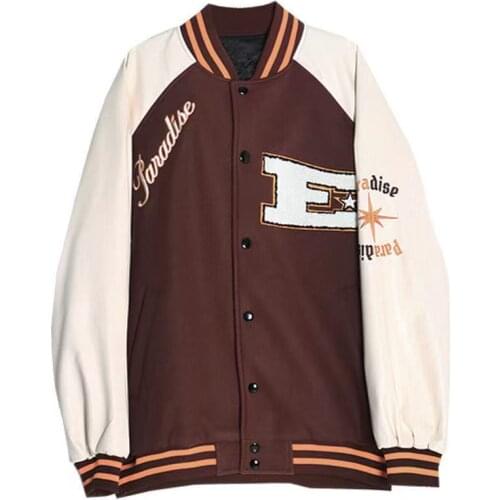 Spring and Autumn American retro old school stitching baseball uniform jacket women oversized street casual trend jacket women