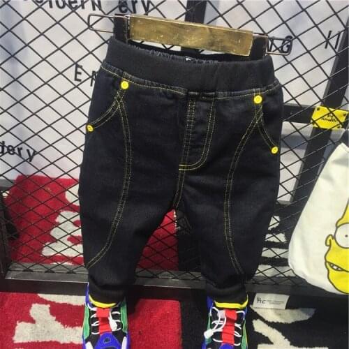 Spring /autumn Fashion Boys Jeans For Children Slim Casual Pants Childrens Elastic Waist Denim Long Pant hot sale