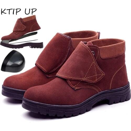 Men Safety Shoes Steel Toe Shoes Anti-smashing Anti-puncture Safety Boots Welding Work Shoes Men Boots Men Protective Shoes