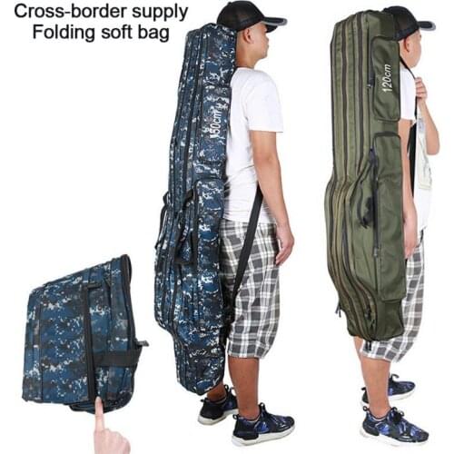 New Fishing Bags 110//120/130/150cm Camouflage Canvas Foldable New Fishing Rod Reel New Fishing Tackle 2/3 Layers
