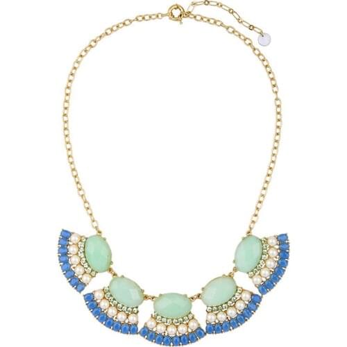 Bulk Price Deep Forest Castle Dragon Necklace For Women Jewelry Blue Dress Shape Collar Necklace For Party