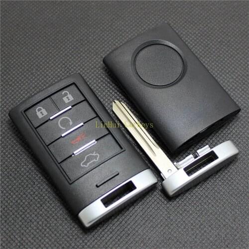 PINECONE Key Case for CADILLAC DTS ATS XTS CTS SLS SRX Car Key 5 Buttons Remote Blank Key Shell Cover With Uncut Blade 1 PC