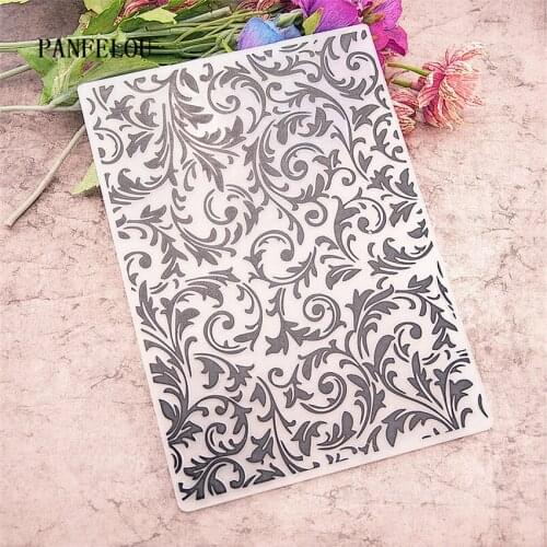 PANFELOU Plush vines Embossing folders Plastic For Scrapbooking DIY Template Fondant Cake Photo Album Card Making