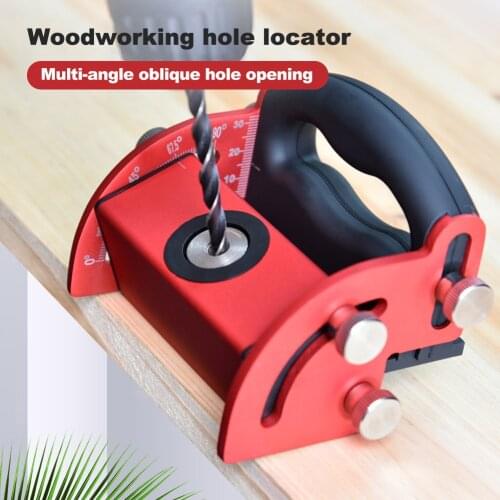 Portable Detachable Aluminum Alloy Wood Working Oblique Hole Locator Drilling Hole Locator Wood Splicing Installation Tool