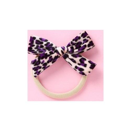 Baby Girl Headband Leopard Velvet Newborn Bow Head Band Infant Thin Nylon Headbands Soft Hairband Toddler Spring Summer Hair Ac