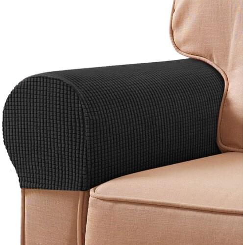 Simple color sofa armrest cover Lattice stretch sofa armrest cover Thick non-slip fabric home protection cover