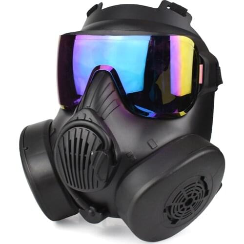Gas Mask Military Full Face Skull Tactical Protective Mask For Cosplay Airsoft CS Paintball Exhaust Fan Breathable