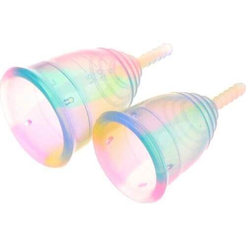 Colorful Women Cup Medical Grade Silicone Menstrual Cup Feminine Hygiene Menstrual Lady Cup Health Care Period Cup